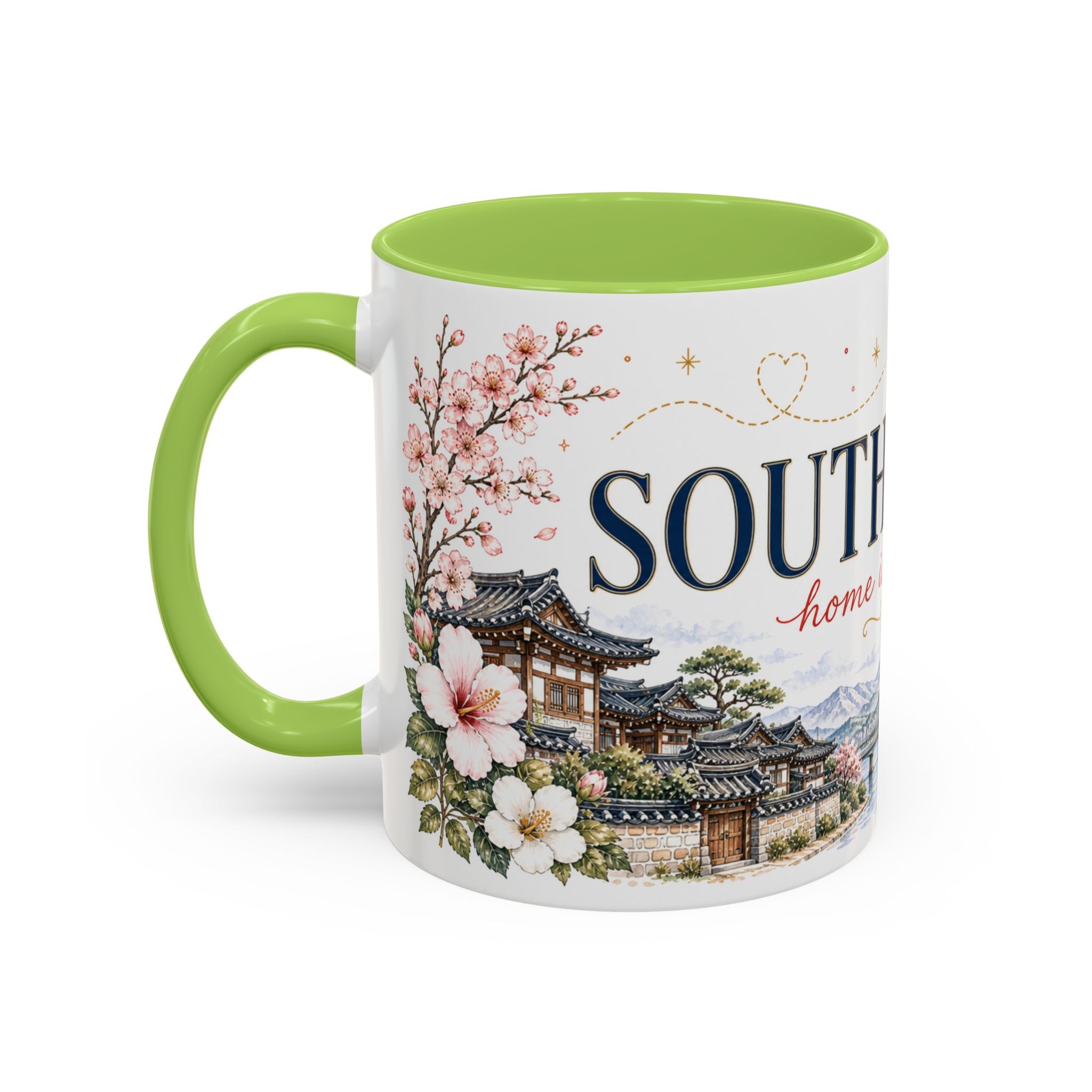 South Korea Home Country Mug | Moving Away Gift | Long Distance Friendship | 11 oz 15 oz Accent Mug