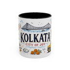 Kolkata Coffee Mug | India Souvenir Travel Gift | Accent Color Ceramic 11oz 15oz