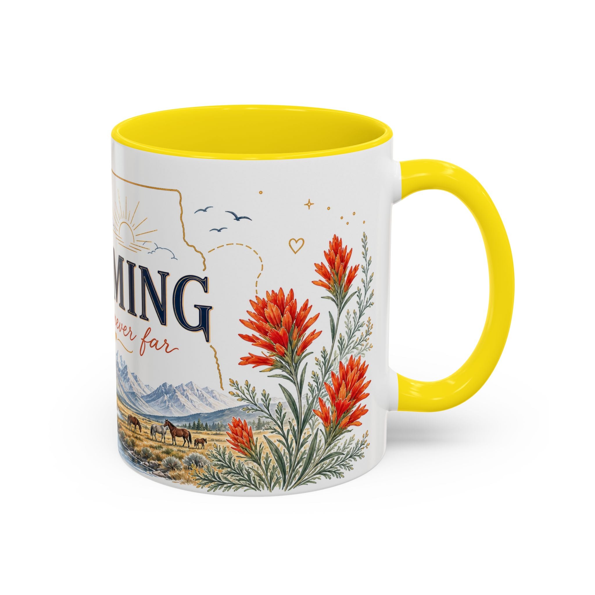 Wyoming Home State Mug | Moving Away Gift | Long Distance Friendship Coffee Cup | 11oz 15oz Accent Mug