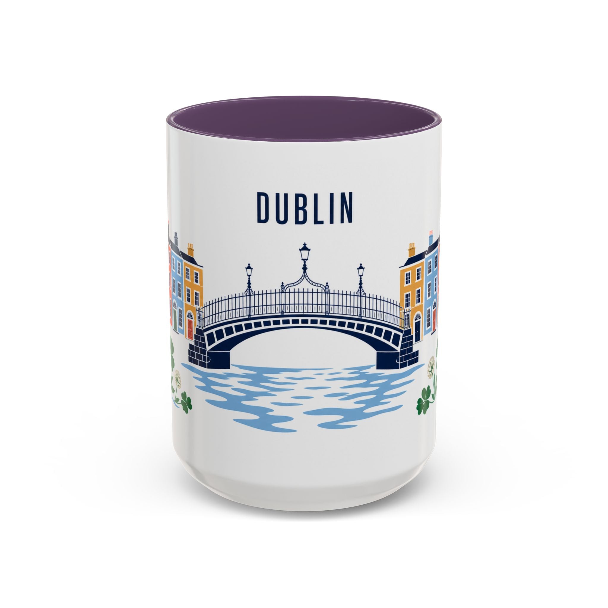 Dublin Coffee Mug | Ireland Travel Souvenir | Porcelain Decal City Gift | 11oz 15oz Accent Mug