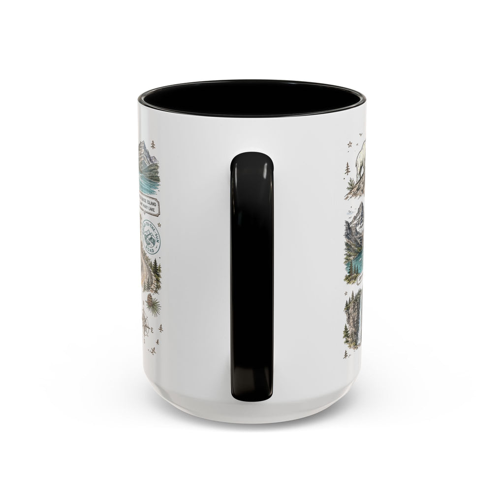 Glacier Coffee Mug | National Park Hiking Montana Gift | Accent Color Ceramic 11oz 15oz