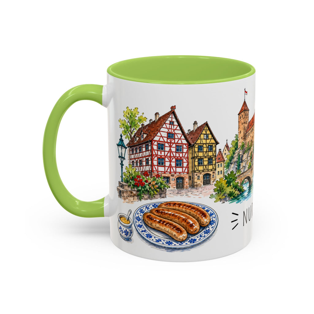 Nuremberg Illustrated Travel Mug | City Souvenir Accent Coffee Mug | 11oz 15oz Ceramic Cup
