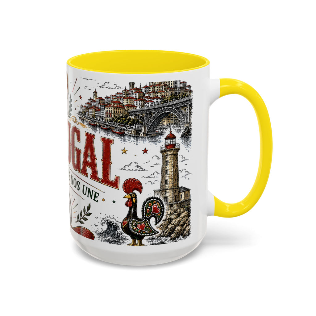 Portugal Soccer Coffee Mug | World Cup Fan Gift | Accent Color Ceramic 11oz 15oz Match Day Cup