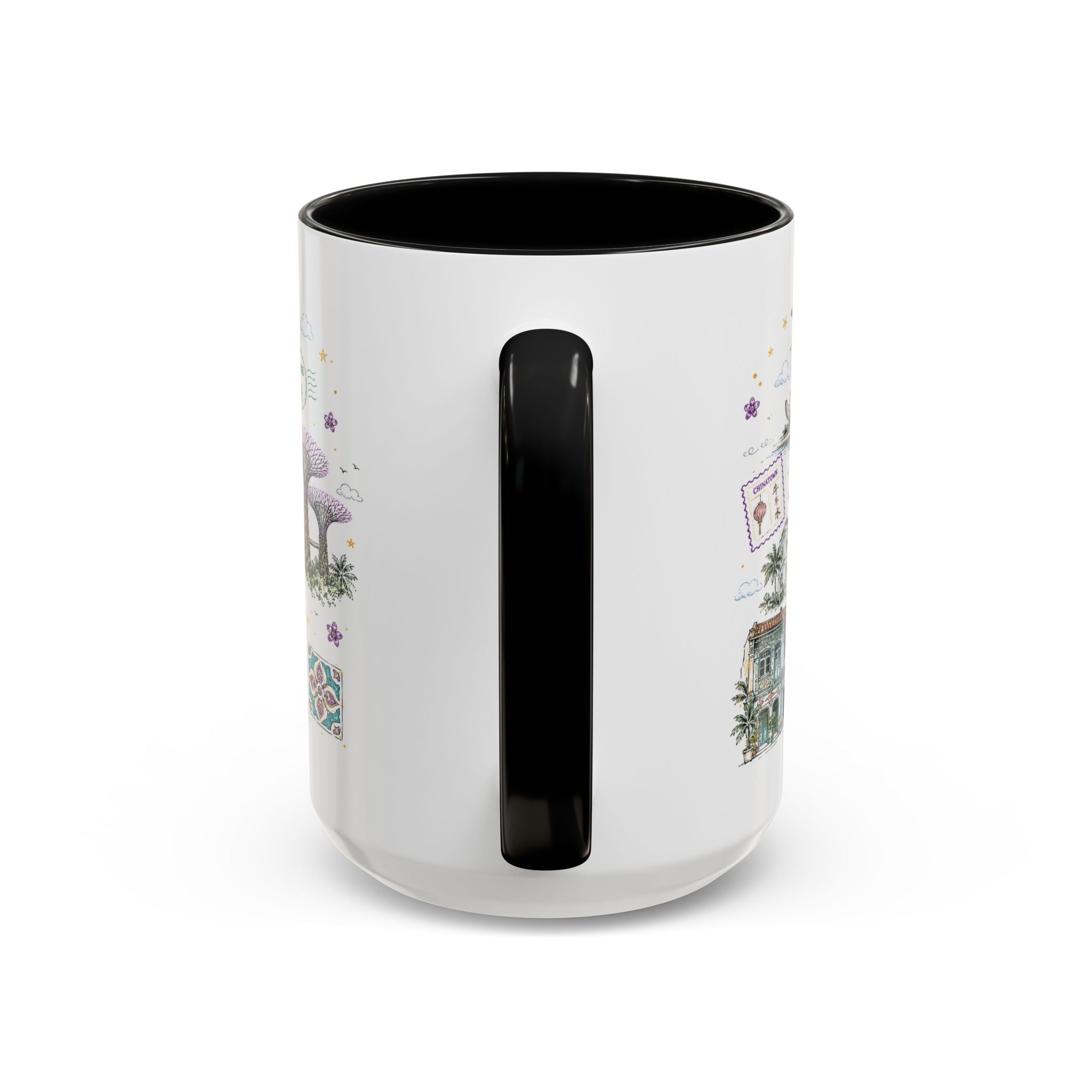 Singapore Coffee Mug | Asia Souvenir Travel Gift | Accent Color Ceramic 11oz 15oz