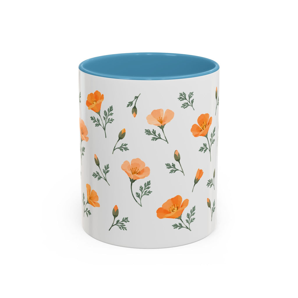 California California poppy Mug, State Flower Floral Coffee Cup, 11oz Botanical Gift