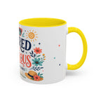 Retired And Fabulous Coffee Mug | Retirement Gift For Women Men | Accent Color Ceramic 11oz 15oz
