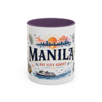 Manila Coffee Mug | Philippines Souvenir Travel Gift | Accent Color Ceramic 11oz 15oz