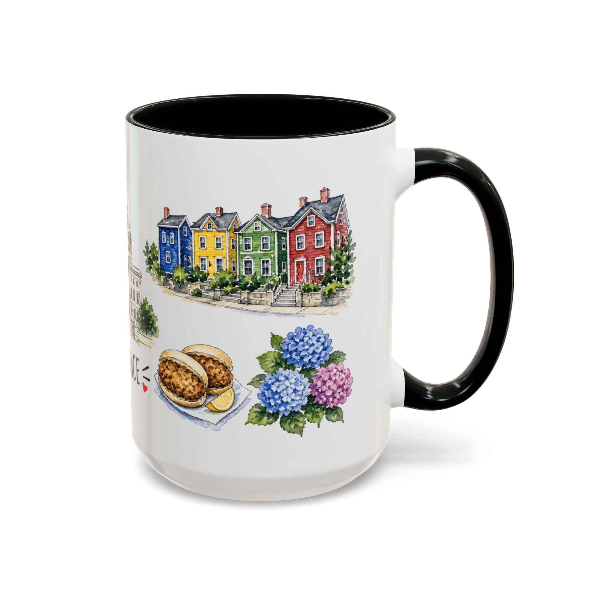 Providence Illustrated Travel Mug | City Souvenir Accent Coffee Mug | 11oz 15oz Ceramic Cup