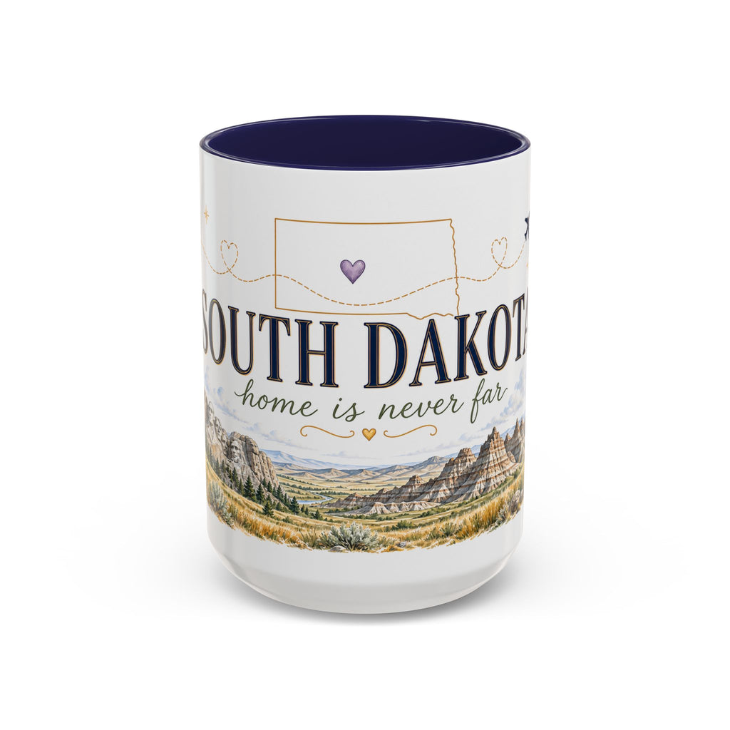 South Dakota State Map Mug | Botanical Accents, Homesick Gift (11oz or 15oz)
