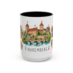 Nuremberg Illustrated Travel Mug | City Souvenir Accent Coffee Mug | 11oz 15oz Ceramic Cup