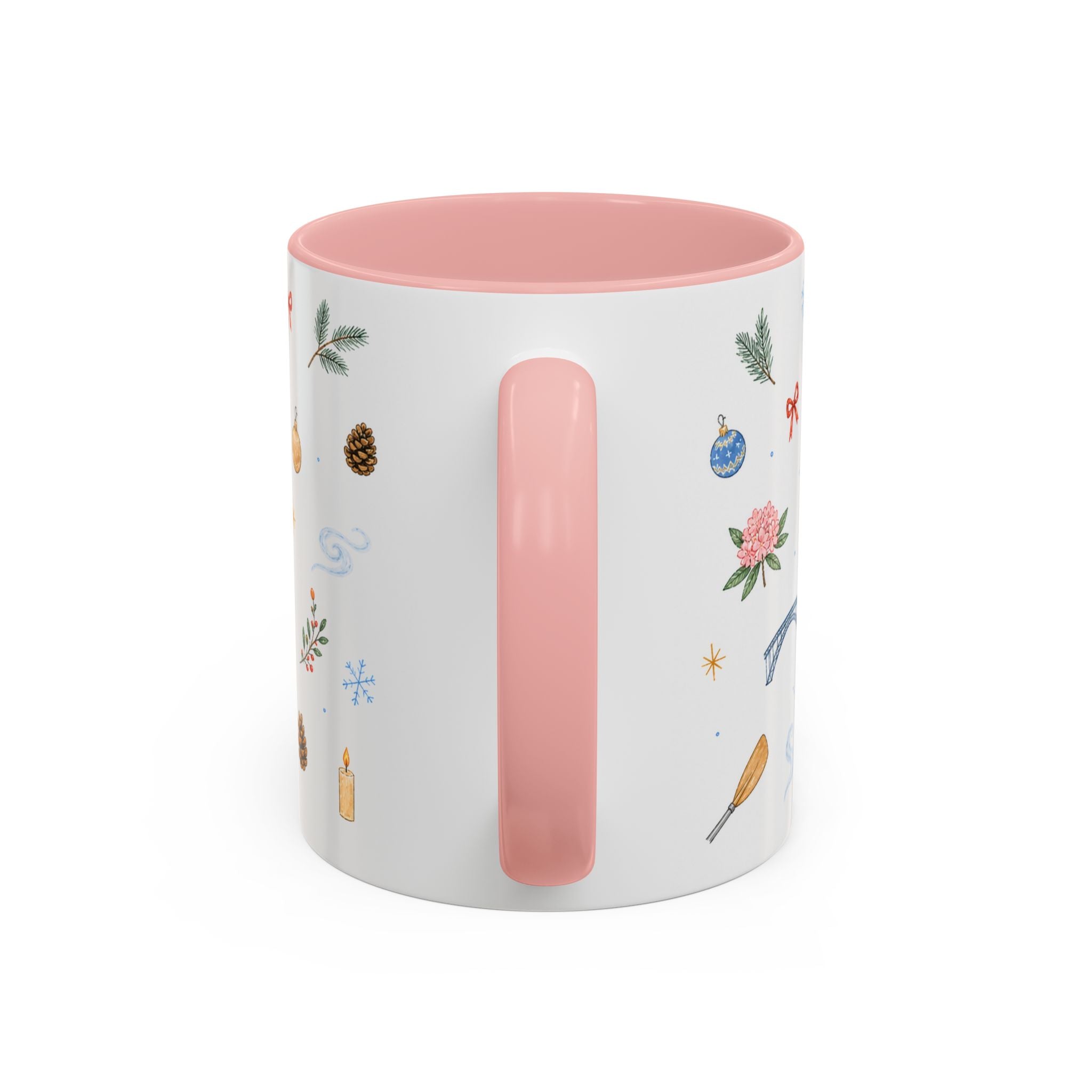 New River Gorge National Park Christmas Mug | Watercolor Travel Souvenir | Holiday Gift | Accent Ceramic Coffee Cup 11oz 15oz