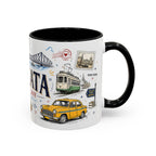 Kolkata Coffee Mug | India Souvenir Travel Gift | Accent Color Ceramic 11oz 15oz