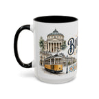 Bucharest Coffee Mug | Romania Travel Souvenir | Vintage Illustrated City Gift | 11 oz 15 oz Accent Mug