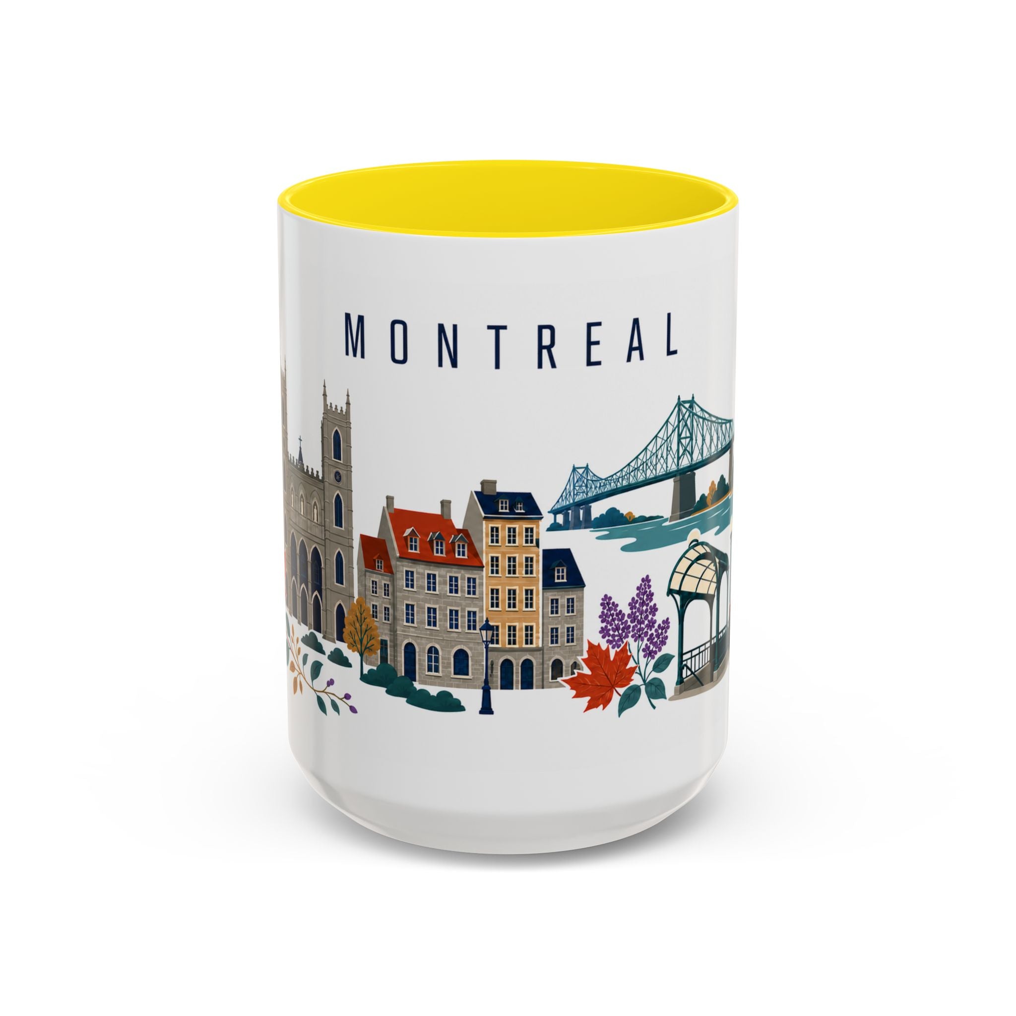 Montreal Coffee Mug | Canada Travel Souvenir | Porcelain Decal City Gift | 11oz 15oz Accent Mug