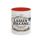Lassen Volcanic National Park Coffee Mug | California Volcano Geothermal Hiking Gift | Accent Color Ceramic 11oz 15oz