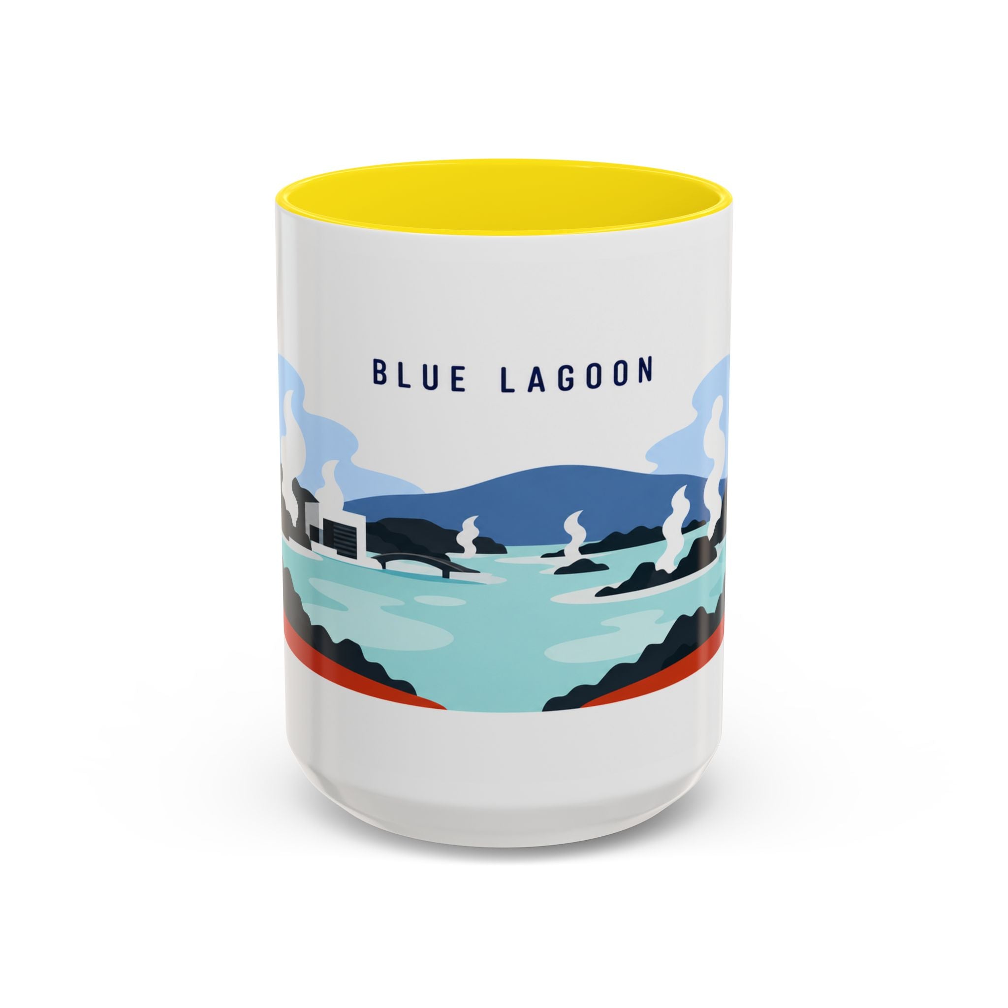 Blue Lagoon Coffee Mug | Travel Destination Souvenir Gift | Accent Color Ceramic 11oz 15oz