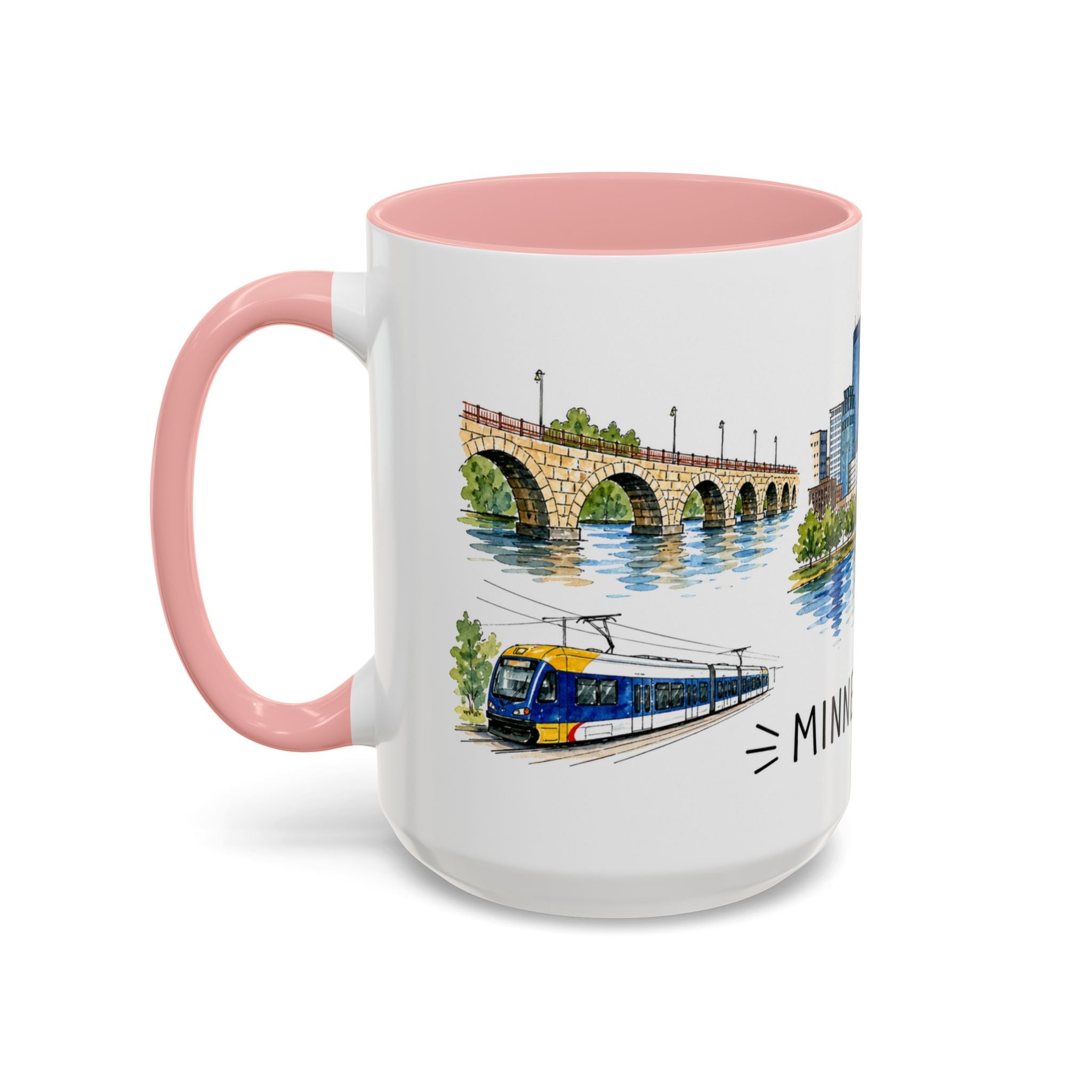 Minneapolis Illustrated Travel Mug | City Souvenir Accent Coffee Mug | 11oz 15oz Ceramic Cup