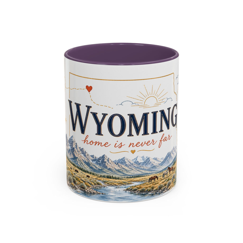 Wyoming Home State Mug | Moving Away Gift | Long Distance Friendship Coffee Cup | 11oz 15oz Accent Mug
