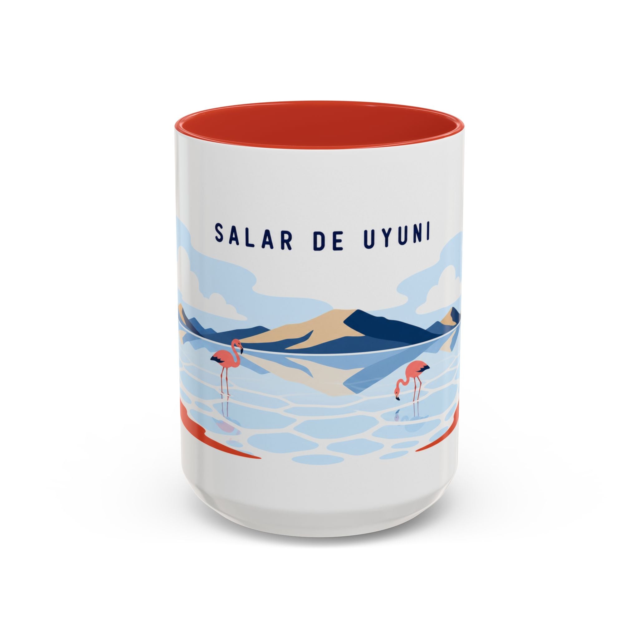 Salar de Uyuni Coffee Mug | Travel Destination Souvenir Gift | Accent Color Ceramic 11oz 15oz