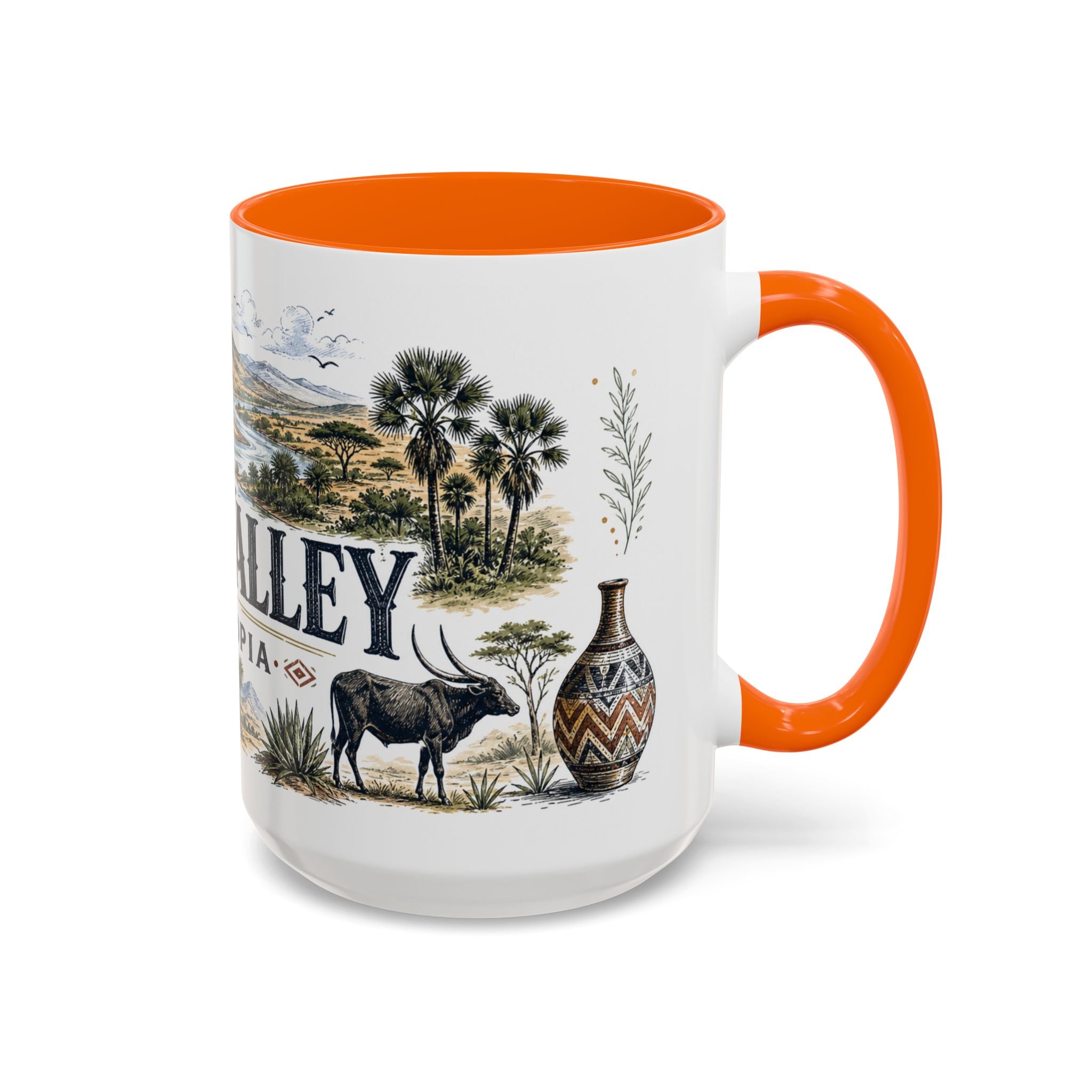 Omo Valley Mug, Ethiopia Travel Souvenir, Bucket List Gift, Accent Ceramic Coffee Mug 11oz 15oz