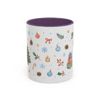 Christmas Mug | Watercolor Tree Gifts Wreath Holiday Cup | Accent Coffee Mug 11oz 15oz