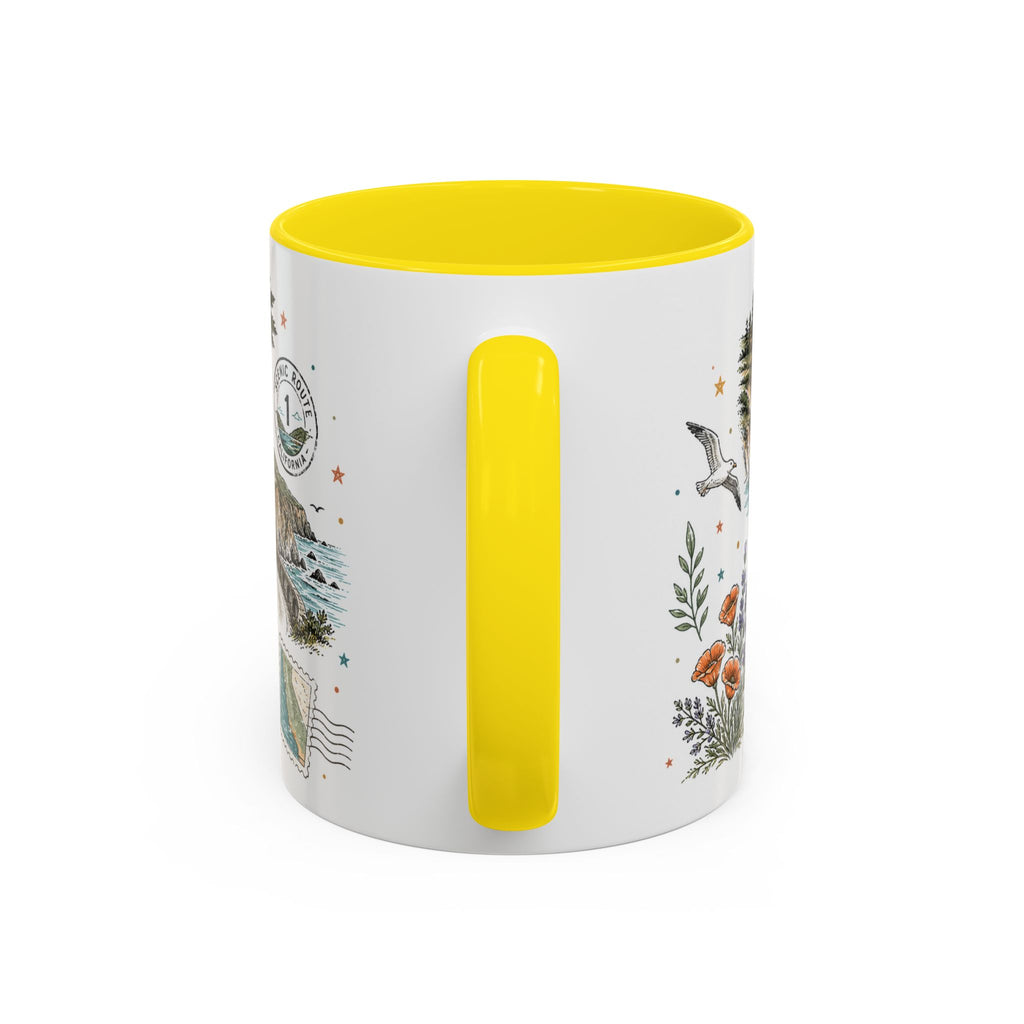 Big Sur Coffee Mug | Travel Destination Souvenir Gift | Accent Color Ceramic 11oz 15oz