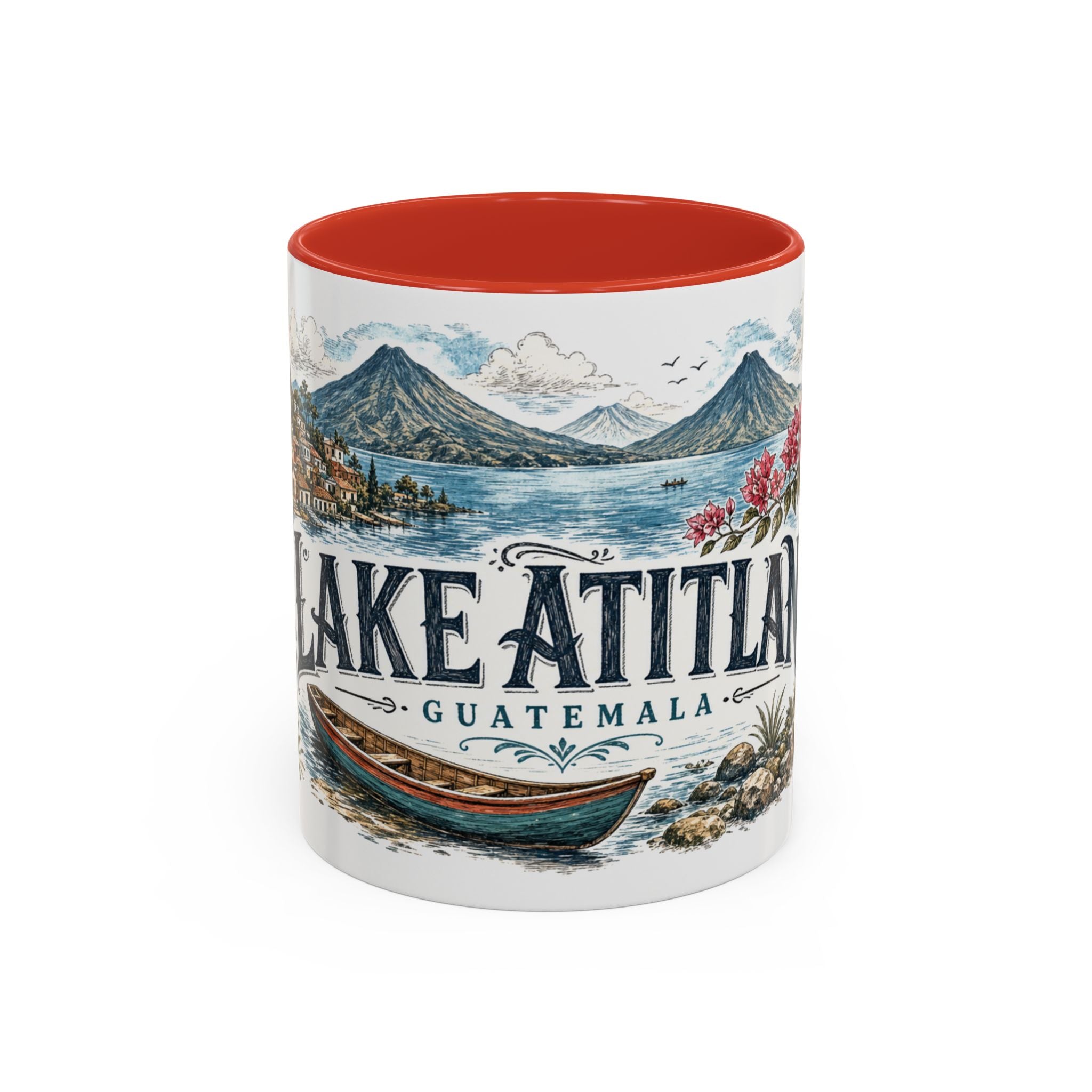Lake Atitlan Mug, Guatemala Travel Souvenir, Bucket List Gift, Accent Ceramic Coffee Mug 11oz 15oz
