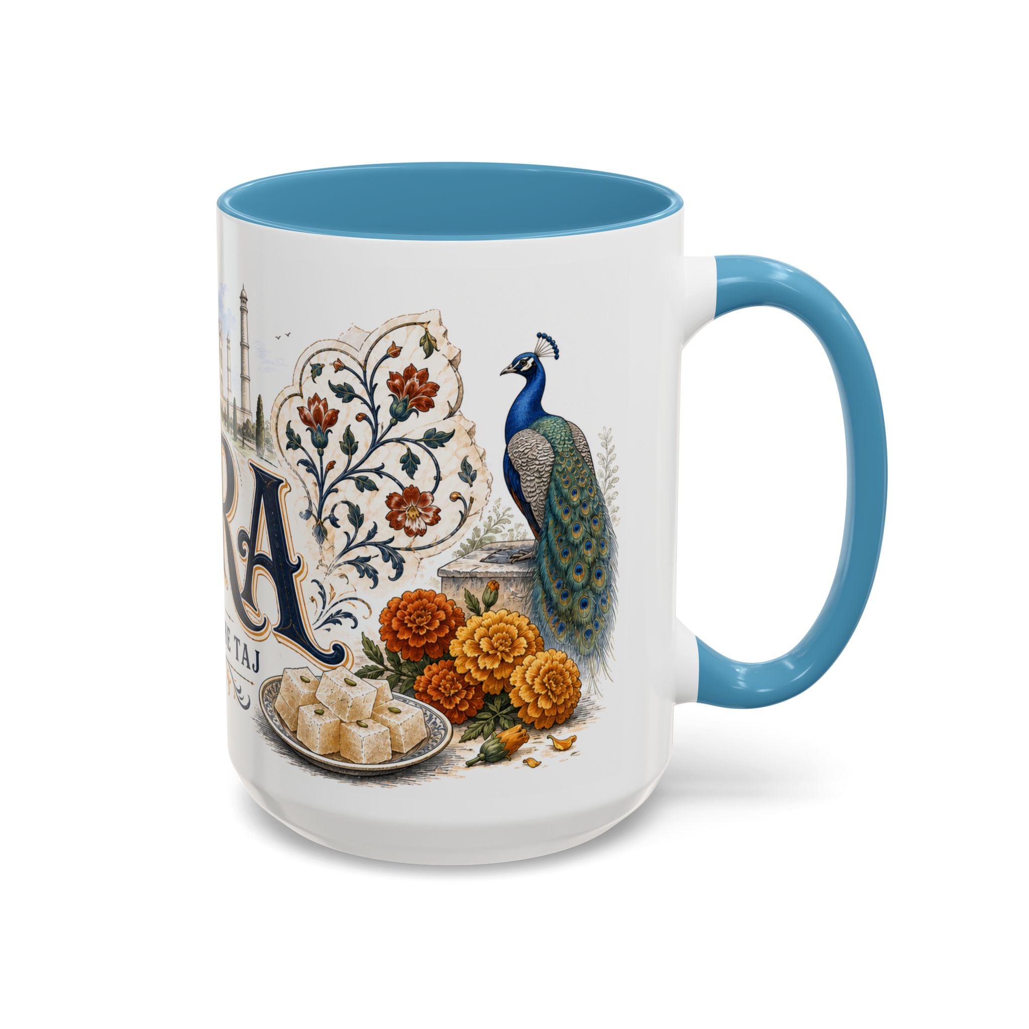 Agra Coffee Mug | India Travel Souvenir | Vintage Illustrated City Gift | 11 oz 15 oz Accent Mug