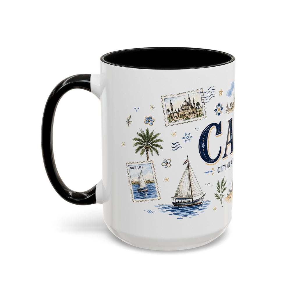 Cairo Coffee Mug | Egypt Souvenir Travel Gift | Accent Color Ceramic 11oz 15oz