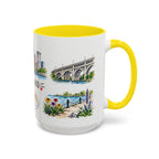 Cleveland Illustrated Travel Mug | City Souvenir Accent Coffee Mug | 11oz 15oz Ceramic Cup
