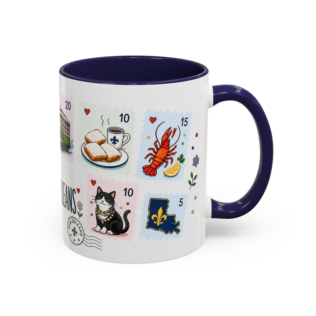 New Orleans Coffee Mug | Postage Stamp Collage Mug | Travel Souvenir Accent Cup 11oz 15oz