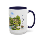 Bibury Illustrated Travel Mug | England Souvenir Accent Coffee Mug | 11oz 15oz Ceramic Cup