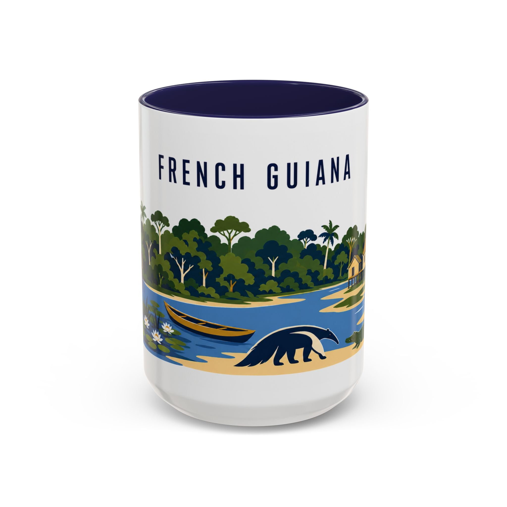 French Guiana Coffee Mug | Travel Souvenir Accent Mug | Country Gift Ceramic Cup 11oz 15oz