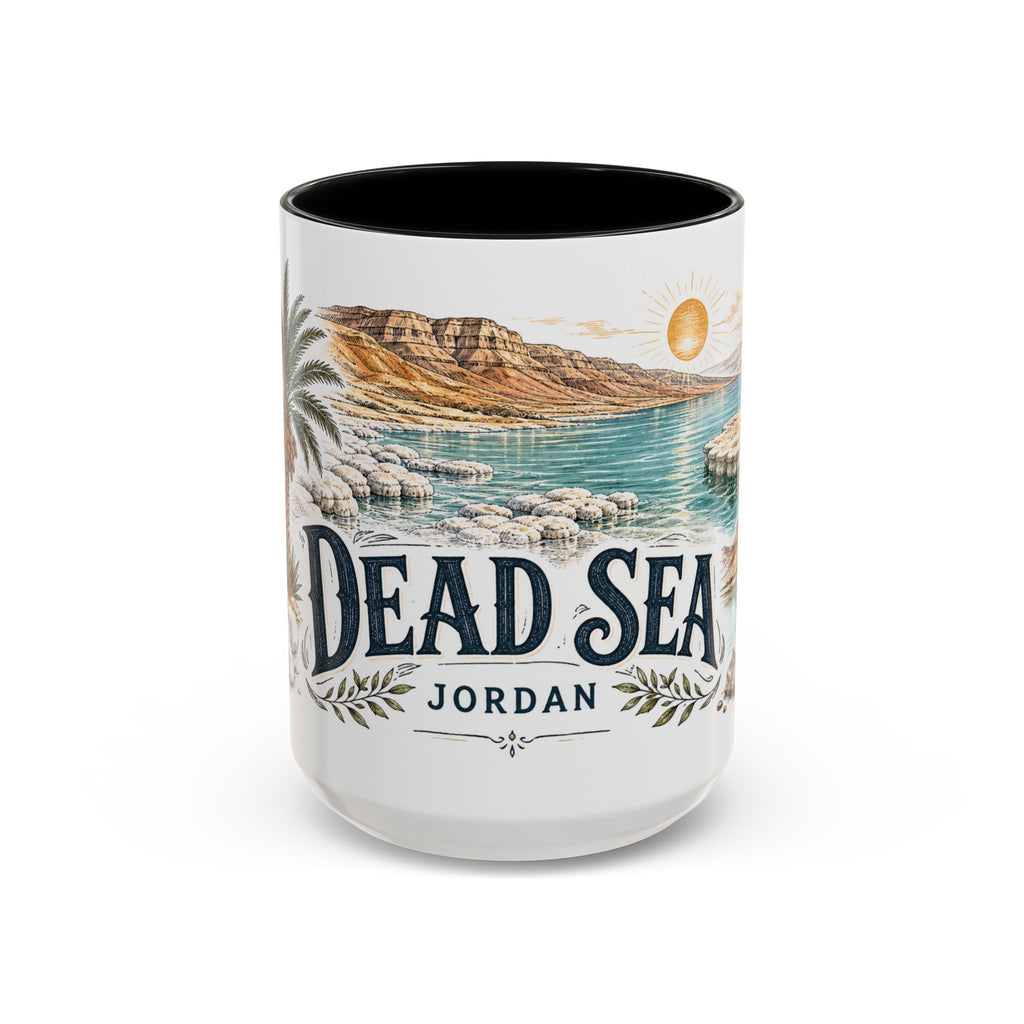 Dead Sea Mug, Jordan Travel Souvenir, Bucket List Gift, Accent Ceramic Coffee Mug 11oz 15oz