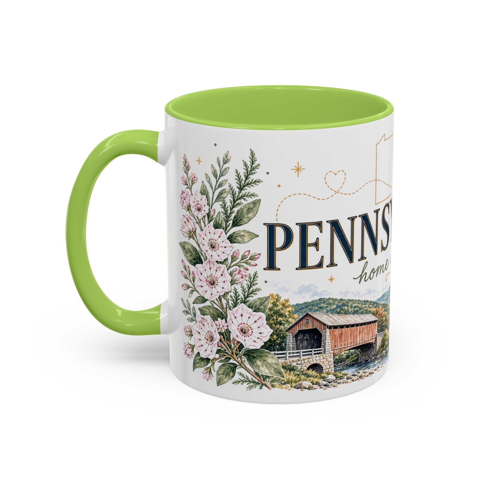 Pennsylvania Home State Mug | Moving Away Gift | Long Distance Friendship Coffee Cup | 11oz 15oz Accent Mug