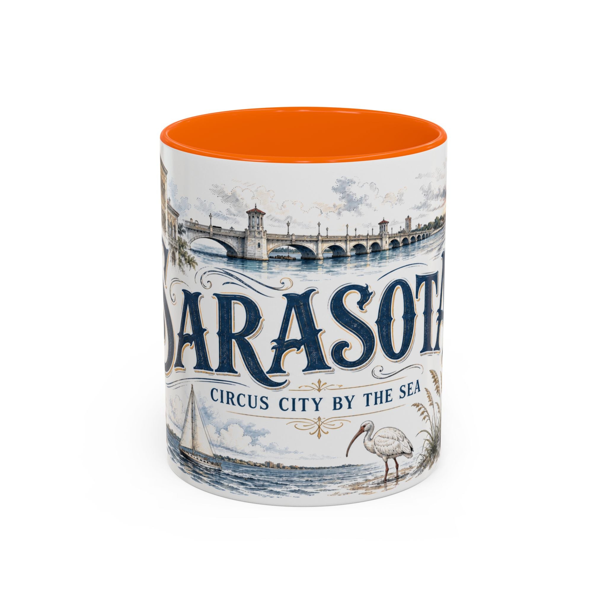 Sarasota Coffee Mug | United States Travel Souvenir | Vintage Illustrated City Gift | 11 oz 15 oz Accent Mug