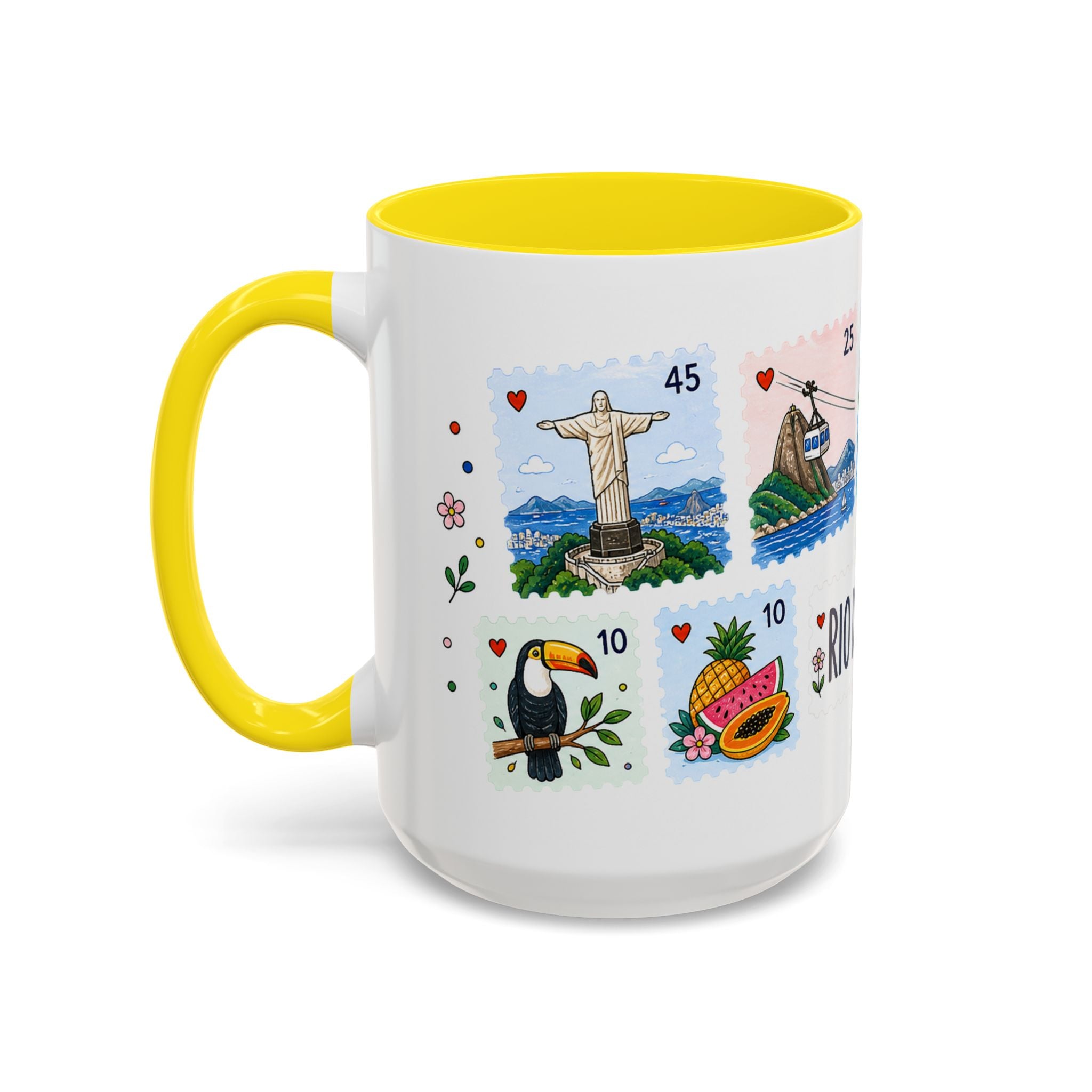 Rio de Janeiro Coffee Mug | Postage Stamp Collage Mug | Travel Souvenir Accent Cup 11oz 15oz