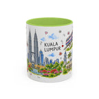 Kuala Lumpur Illustrated Travel Mug | City Souvenir Accent Coffee Mug | 11oz 15oz Ceramic Cup