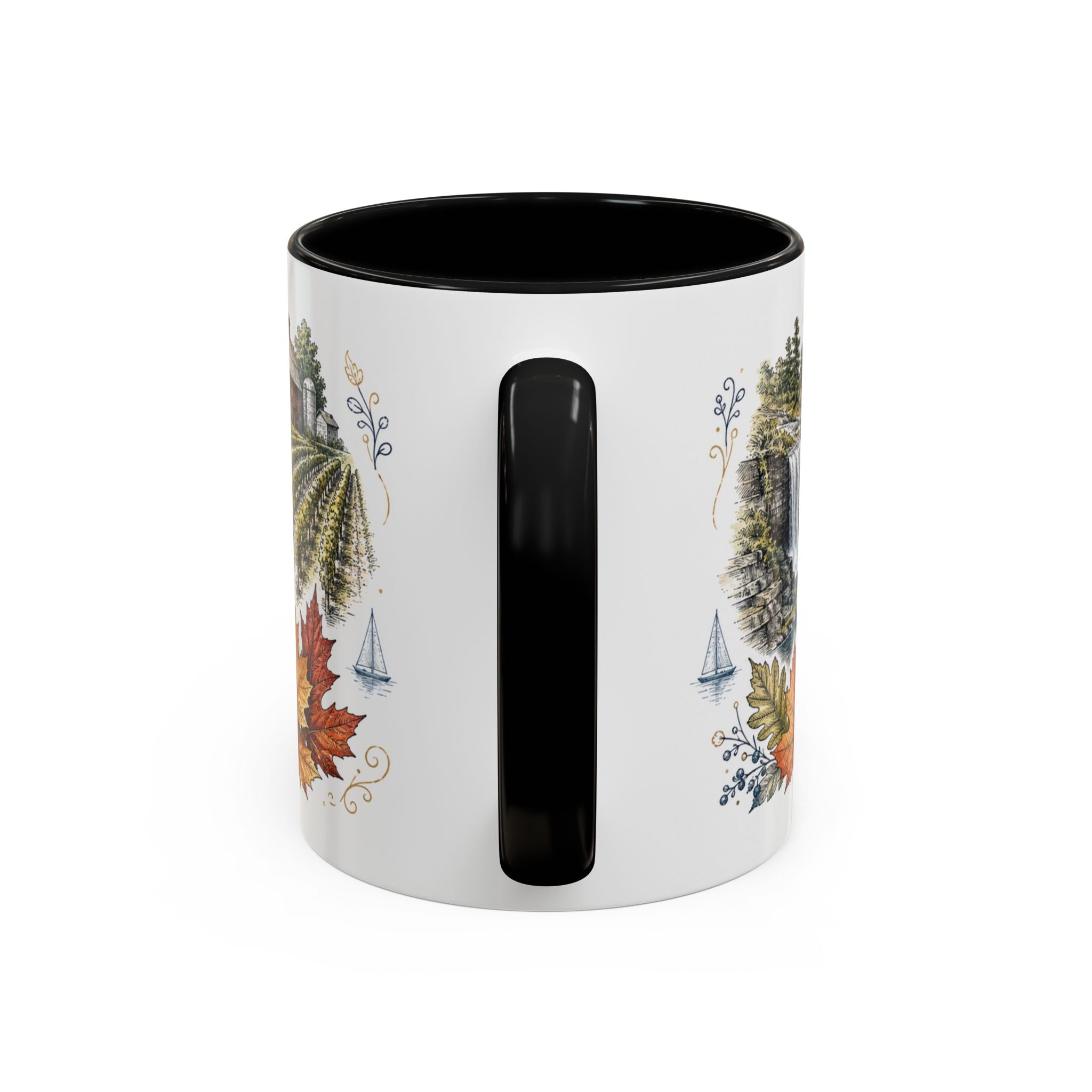 Finger Lakes Mug, New York Travel Souvenir, Bucket List Gift, Accent Ceramic Coffee Mug 11oz 15oz