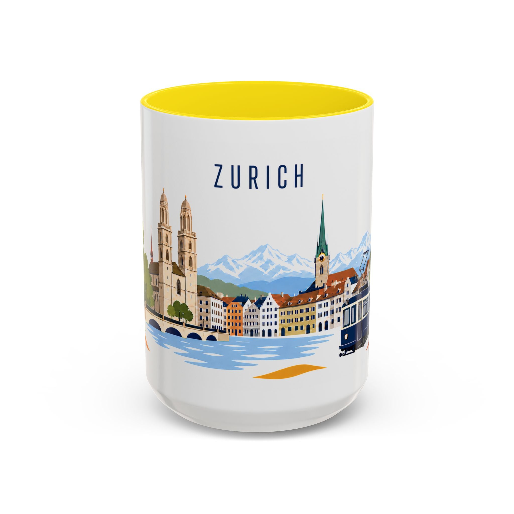 Zurich Coffee Mug | Switzerland Travel Souvenir | Porcelain Decal City Gift | 11oz 15oz Accent Mug