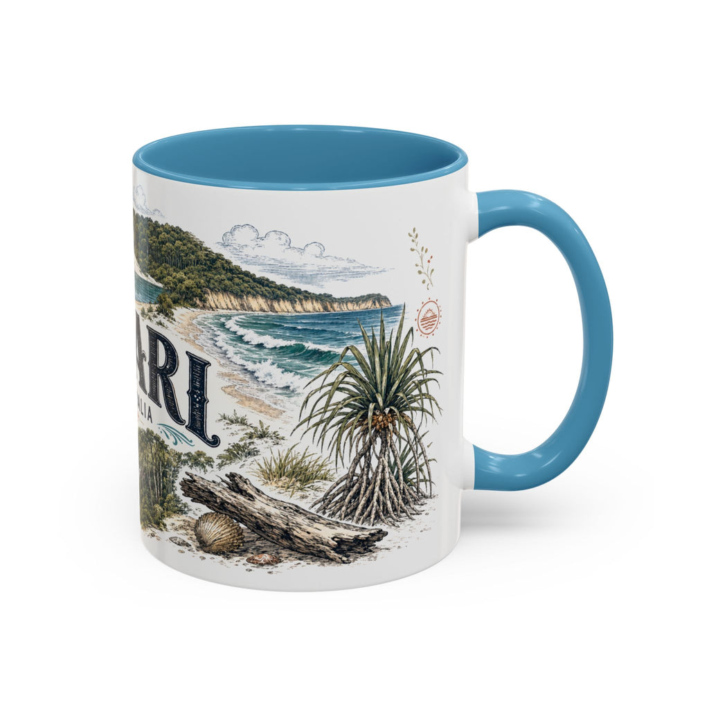 K'gari Mug, Australia Travel Souvenir, Bucket List Gift, Accent Ceramic Coffee Mug 11oz 15oz