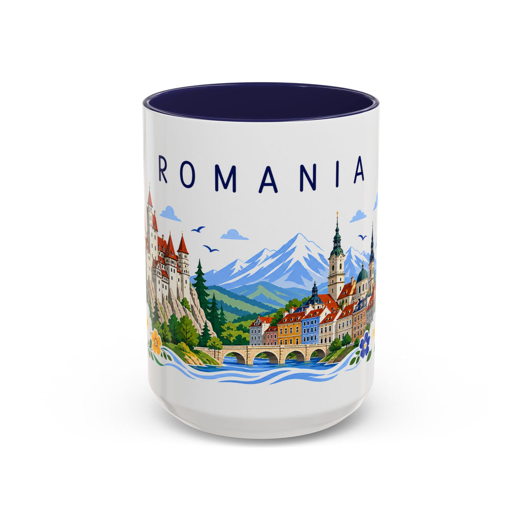 Romania Coffee Mug | Travel Souvenir Accent Mug | Place Gift Ceramic Cup 11oz 15oz