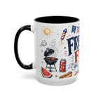 Freedom Fest Coffee Mug | Grill Chill Fireworks 4th of July | Accent Color Ceramic 11oz 15oz