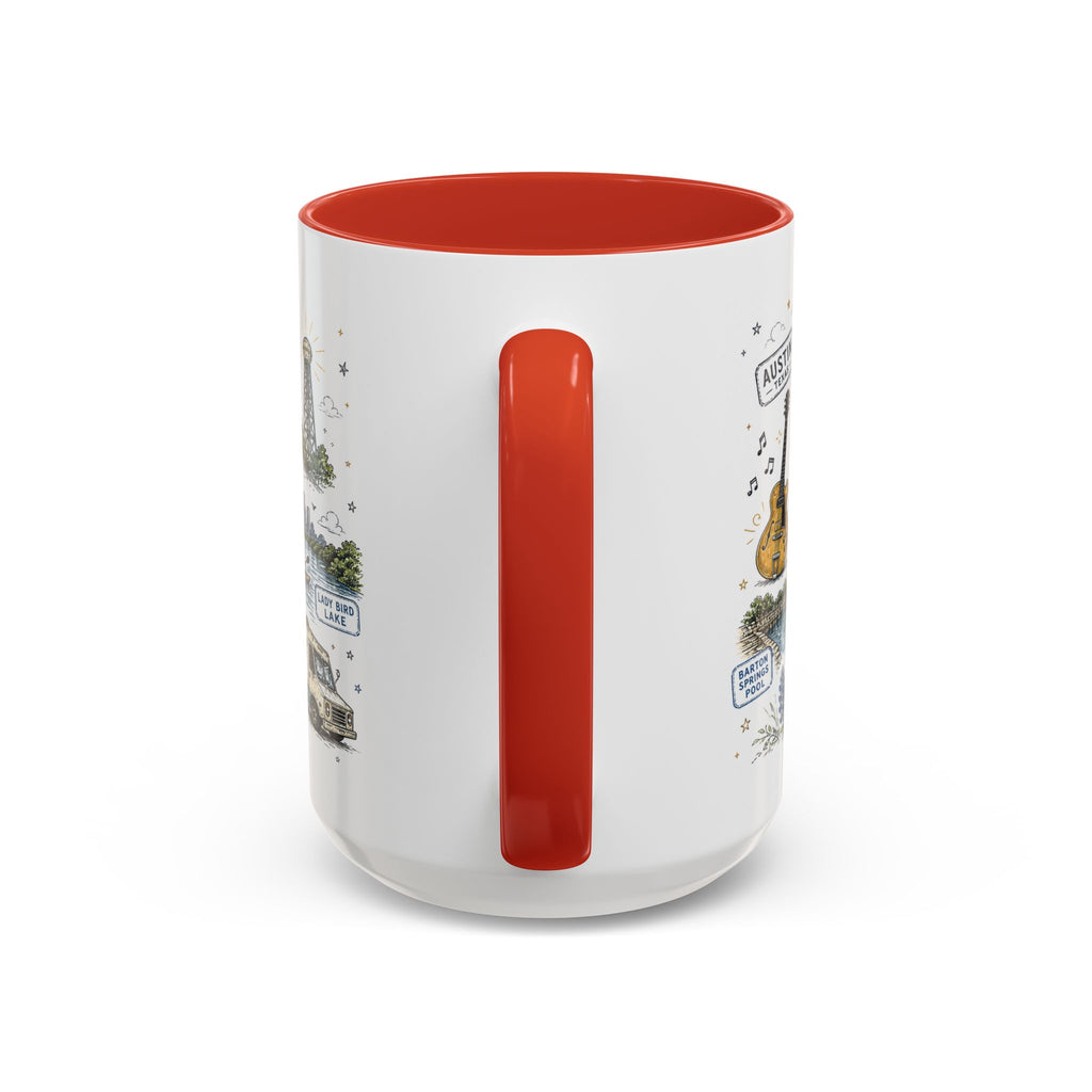 Austin Coffee Mug | Texas Souvenir City Gift | Accent Color Ceramic 11oz 15oz
