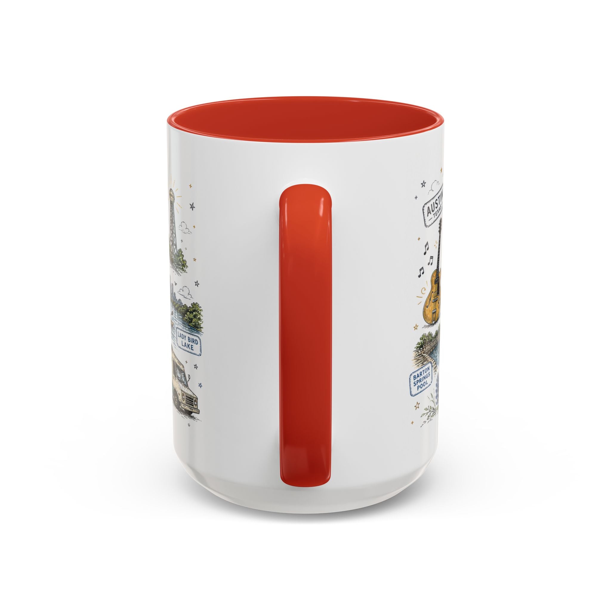 Austin Coffee Mug | Texas Souvenir City Gift | Accent Color Ceramic 11oz 15oz
