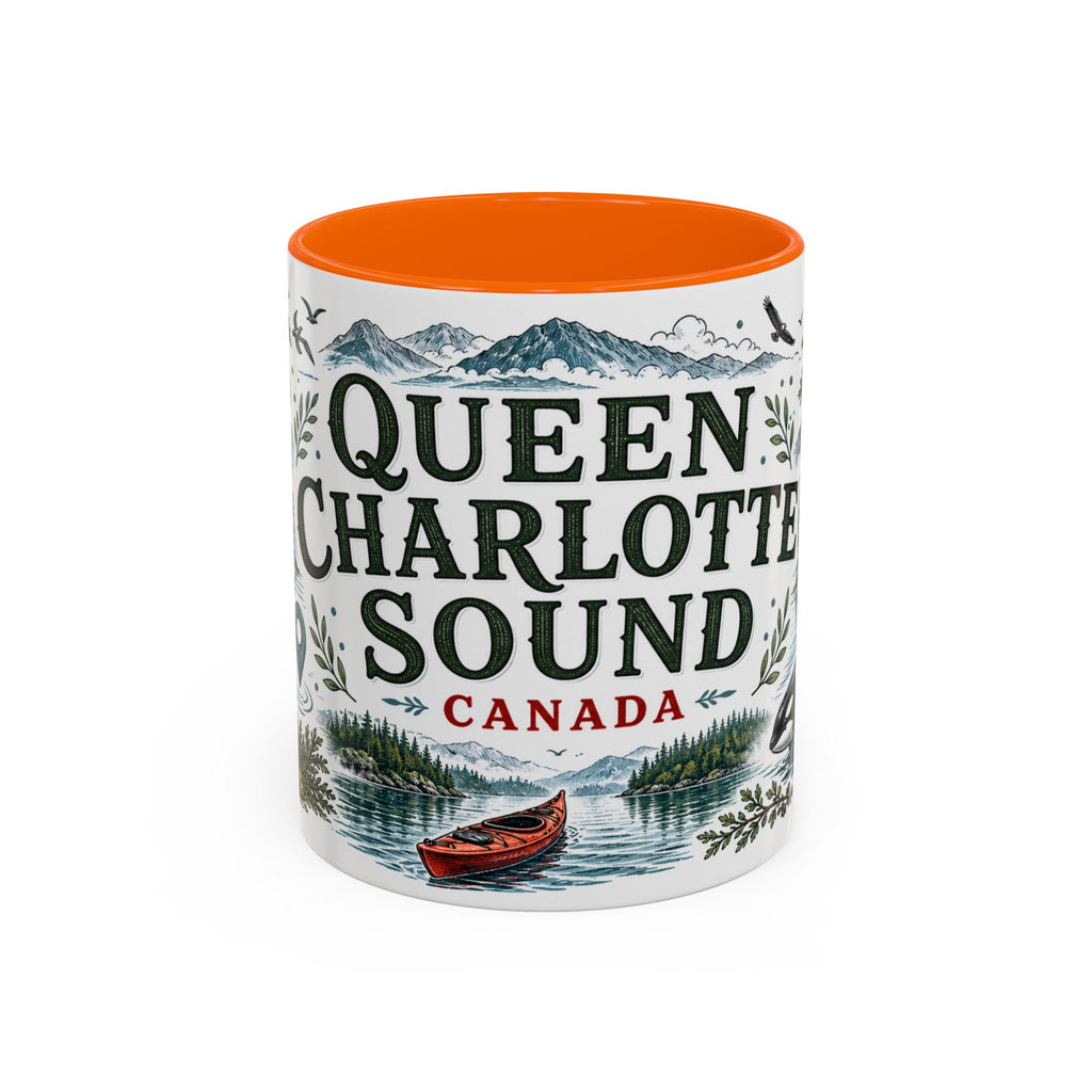 Queen Charlotte Sound Coffee Mug | Travel Destination Souvenir Gift | Accent Color Ceramic 11oz 15oz
