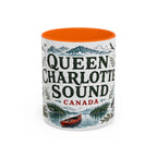 Queen Charlotte Sound Coffee Mug | Travel Destination Souvenir Gift | Accent Color Ceramic 11oz 15oz
