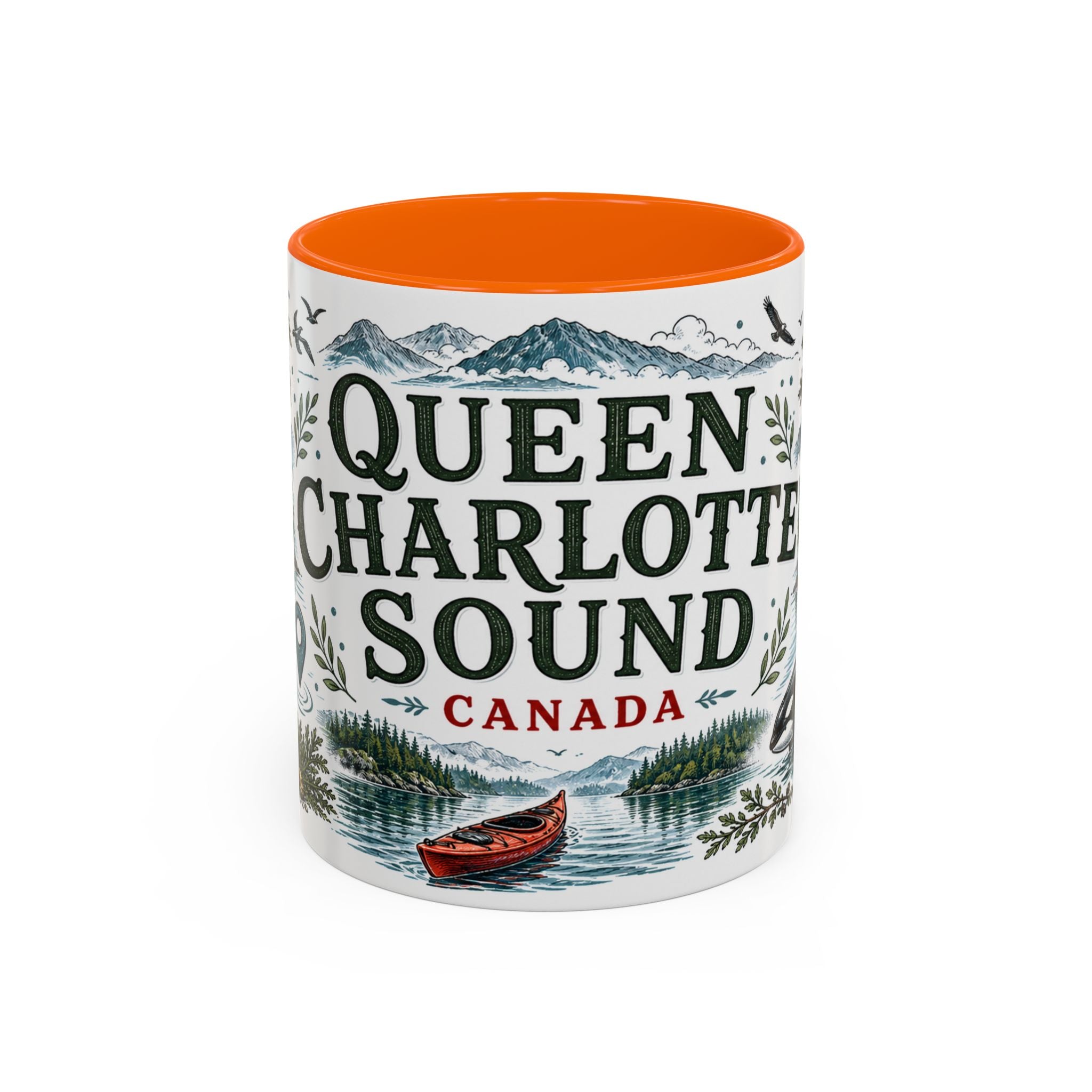 Queen Charlotte Sound Coffee Mug | Travel Destination Souvenir Gift | Accent Color Ceramic 11oz 15oz