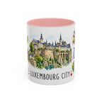 Luxembourg City Illustrated Travel Mug | City Souvenir Accent Coffee Mug | 11oz 15oz Ceramic Cup
