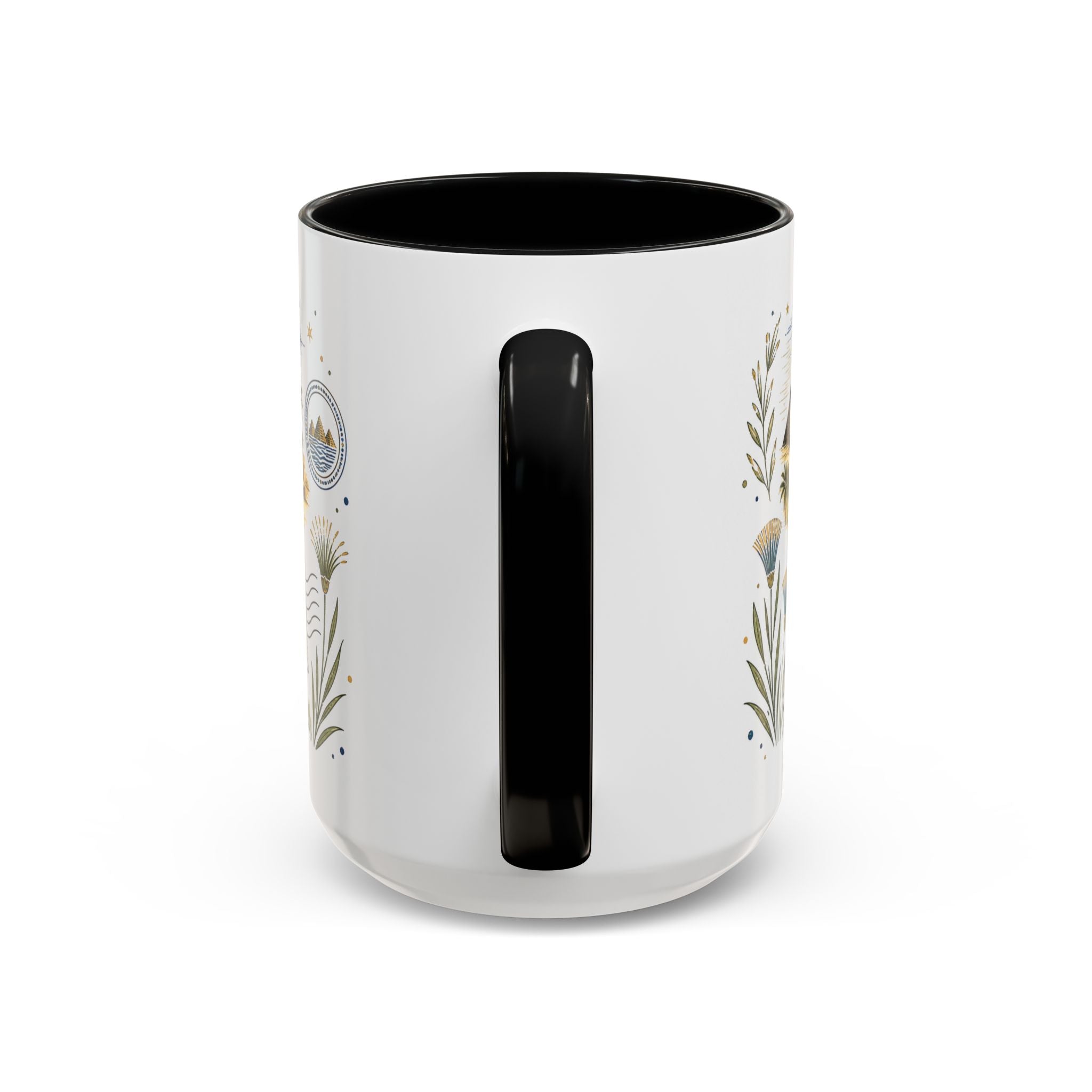 Pyramids of Giza Coffee Mug | Travel Destination Souvenir Gift | Accent Color Ceramic 11oz 15oz